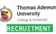 Thomas University Recruitment 2022
