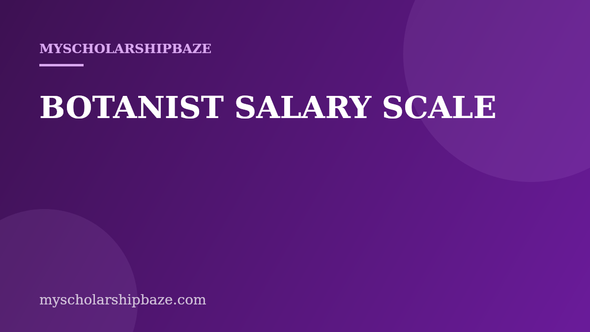 BOTANIST SALARY SCALE