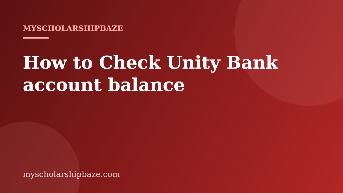 How to Check Unity Bank account balance