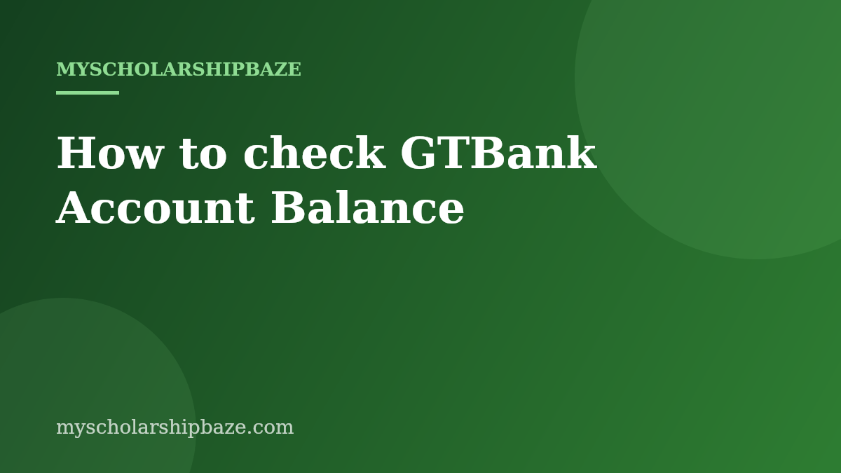 How to check GTBank Account Balance