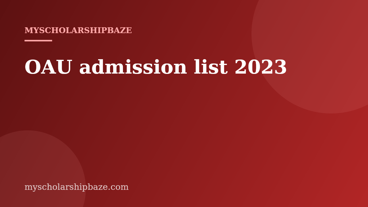 OAU admission list 2023