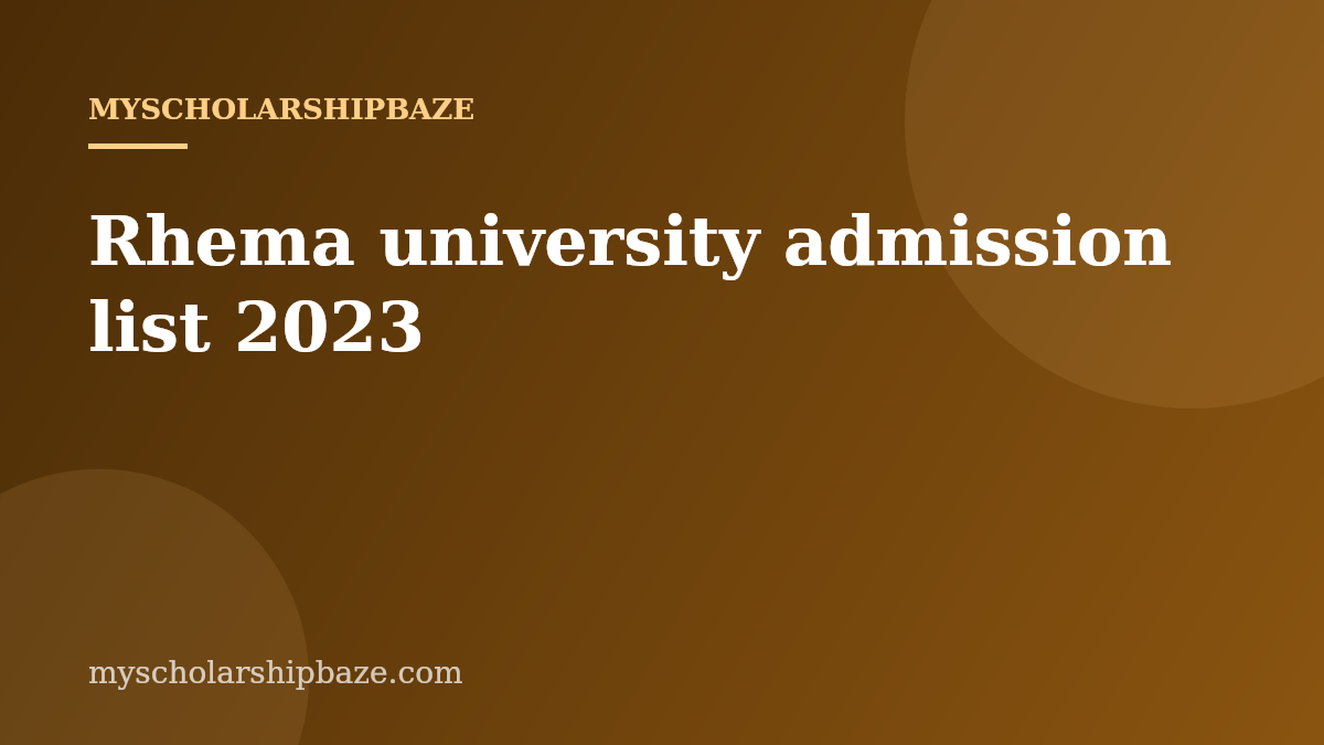 Rhema university admission list 2023