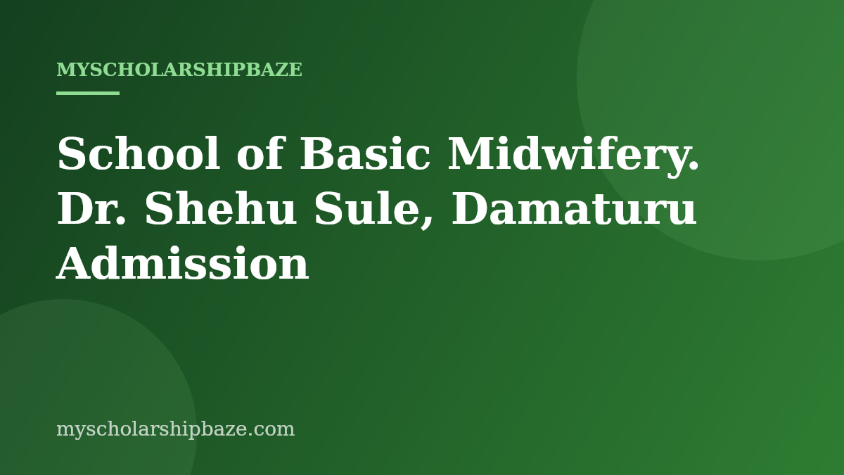 School of Basic Midwifery. Dr. Shehu Sule, Damaturu Admission