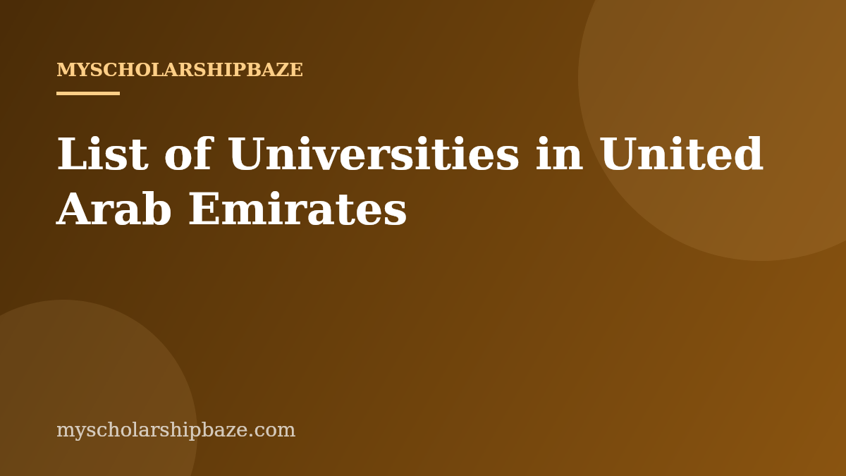 List of Universities in United Arab Emirates