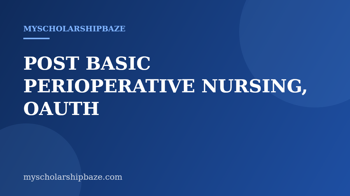 POST BASIC PERIOPERATIVE NURSING, OAUTH