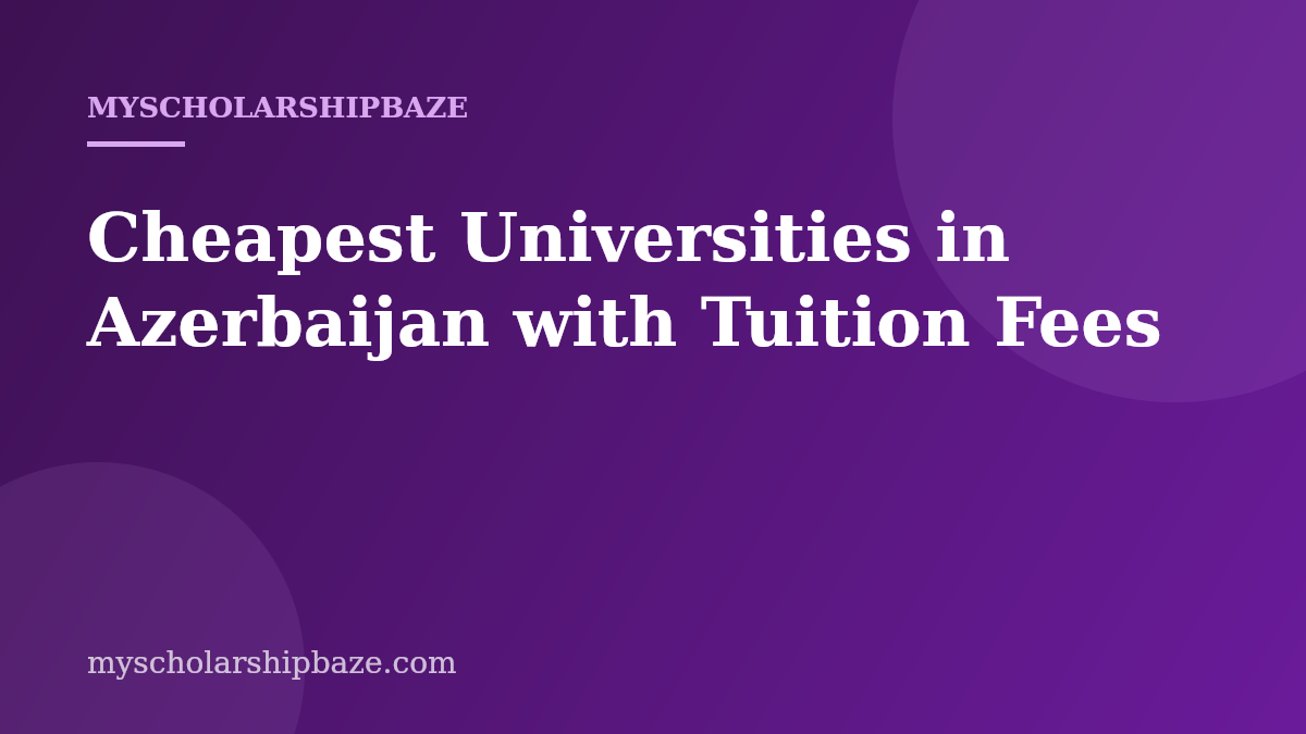 Cheapest Universities in Azerbaijan with Tuition Fees