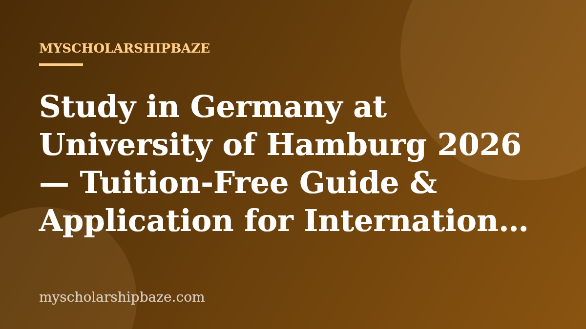 Study in Germany at University of Hamburg 2026 — Tuition-Free Guide & Application for International Students