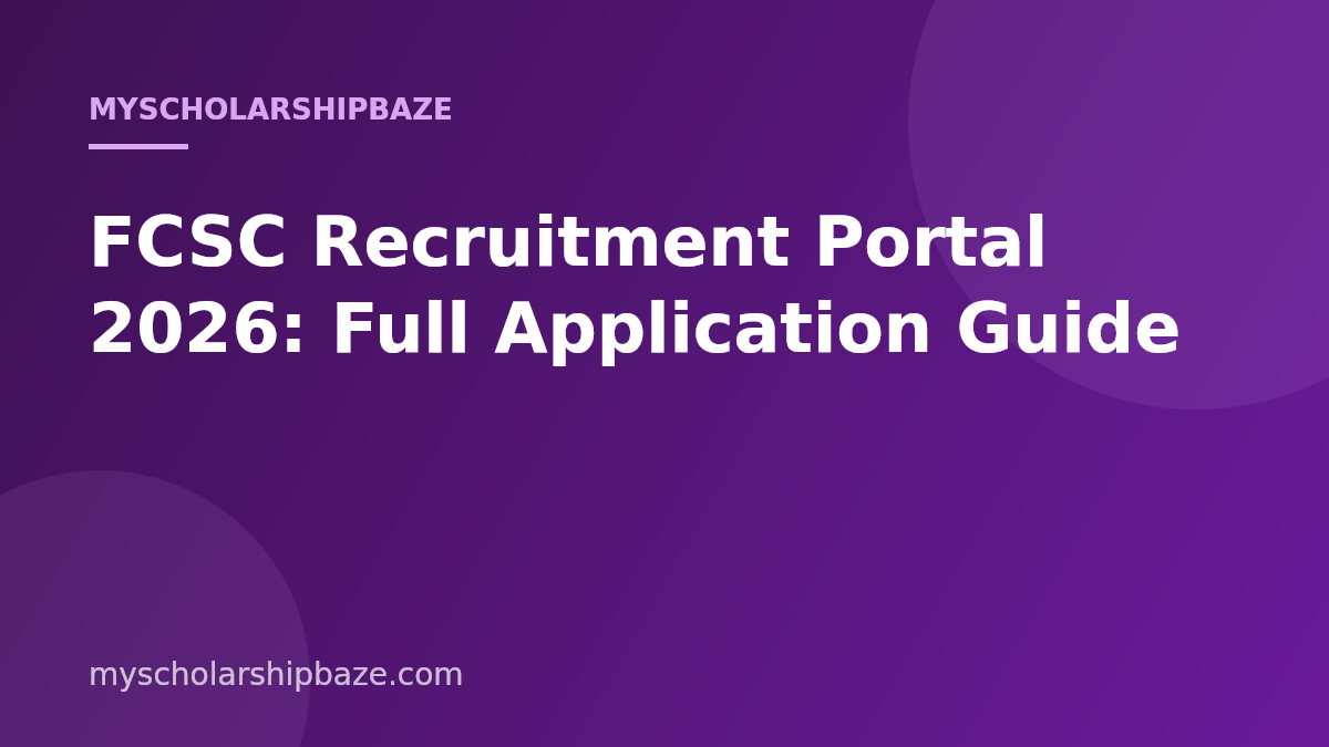 FCSC Recruitment Portal 2026: Full Application Guide