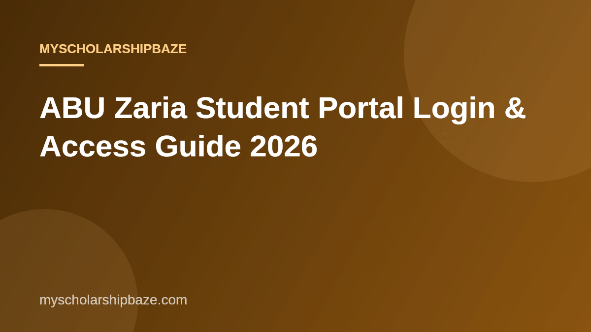 ABU Zaria Student Portal Login & Access Guide 2026