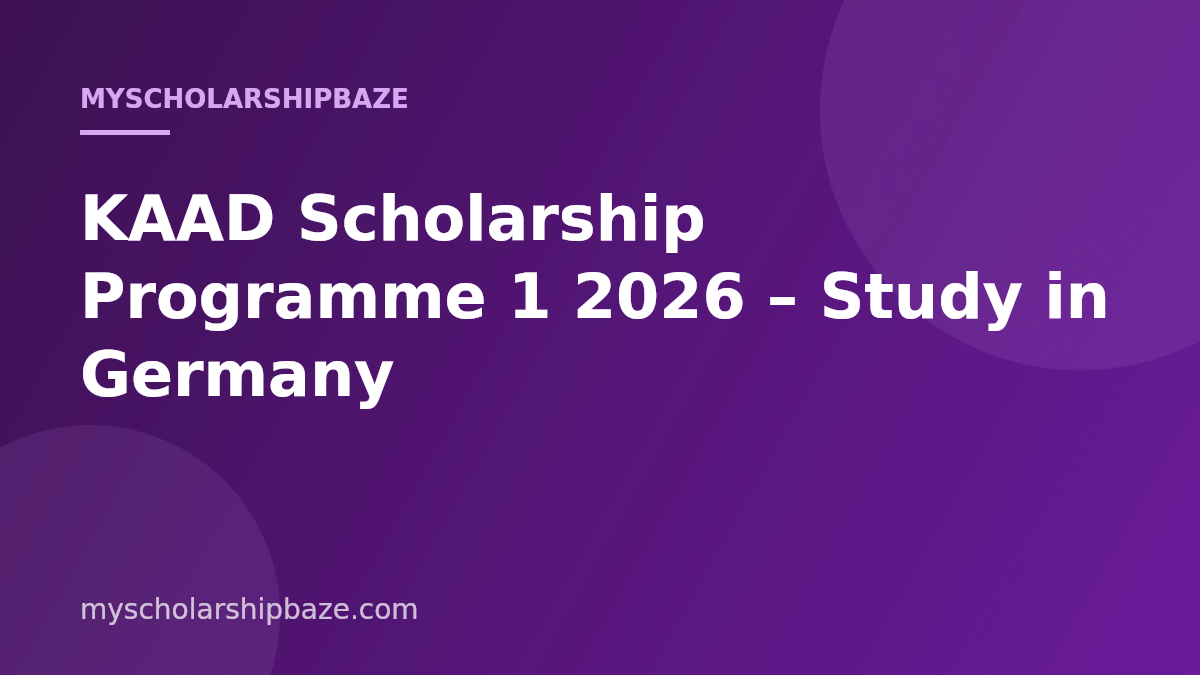 KAAD Scholarship Programme 1 2026 – Study in Germany