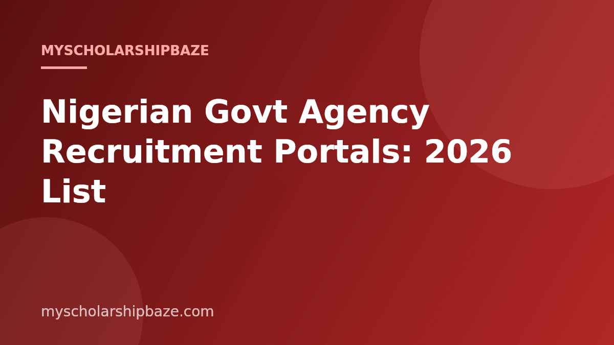 Nigerian Govt Agency Recruitment Portals: 2026 List