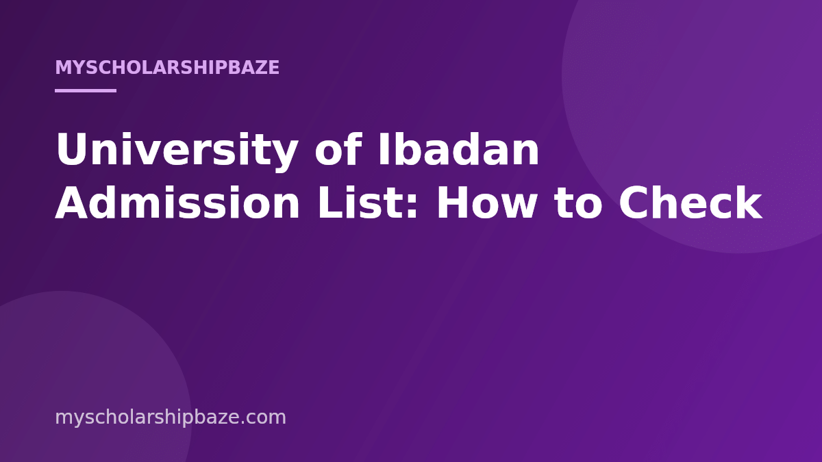 University of Ibadan Admission List: How to Check